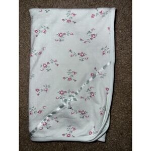 Baby Girl New Little Me Tag Along Blue & Pink Roses‎ Baby Blanket